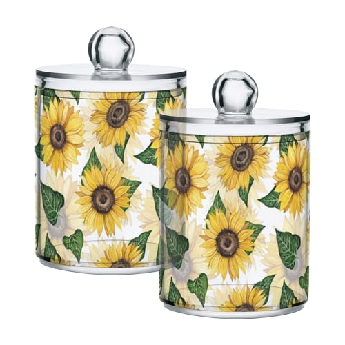 Sunflower 2PC Airtight Transparent Plastic Storage Jar (2 Count)