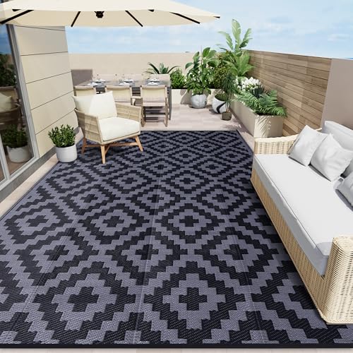 Outdoor Rug 8x10 ft Waterproof Reversible Mat