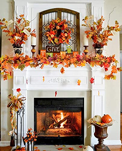 3 Pack Fall Maple Leaf Garland Artificial Maple Garland (3 Count)