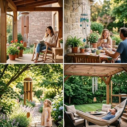 HOHIYA 50" Extra Large Outdoor Wind Chimes Deep Tone Aluminum