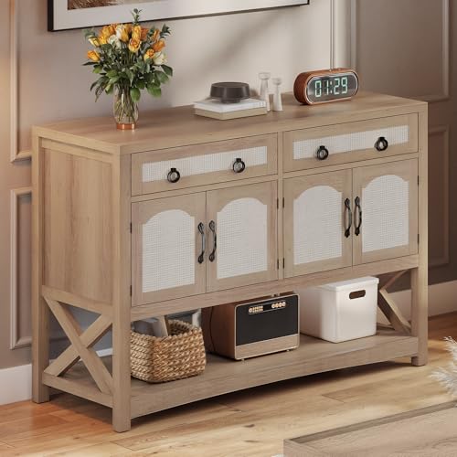 47.2" Rattan Buffet Sideboard with 2 Drawers