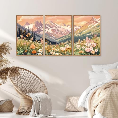 Vintage Floral Framed Canvas Wall Art Set (3 Count)