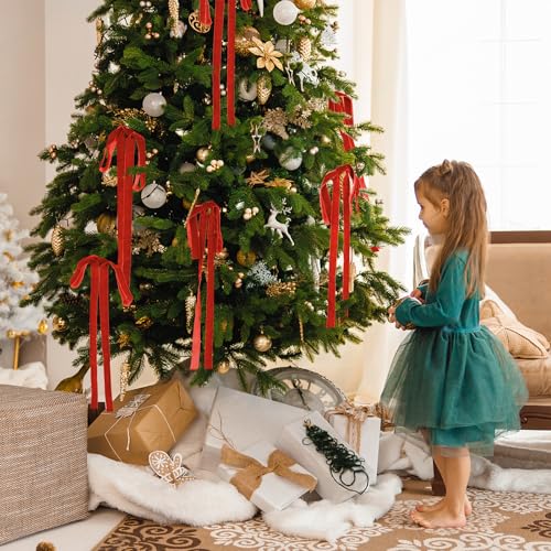 10 Pcs Long Velvet Bows Ornaments
