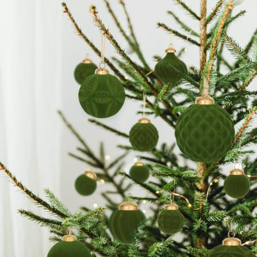 46PCS Velvet Christmas Ball Ornaments Set (46 Count)