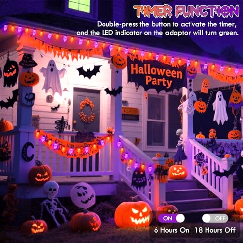 2PK 100 LED 86FT Connectable C9 Halloween Lights Outdoor (86 Foot)