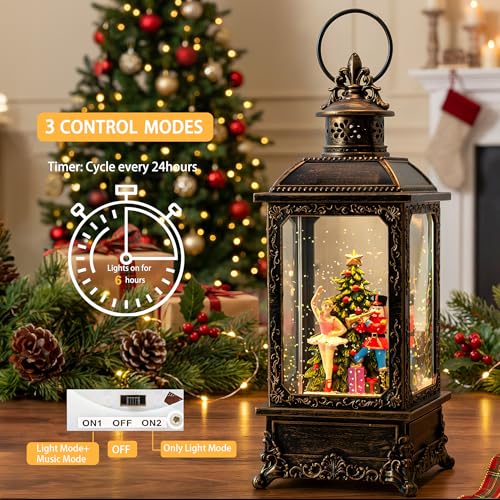 Christmas Snow Globe Nutcracker Lantern
