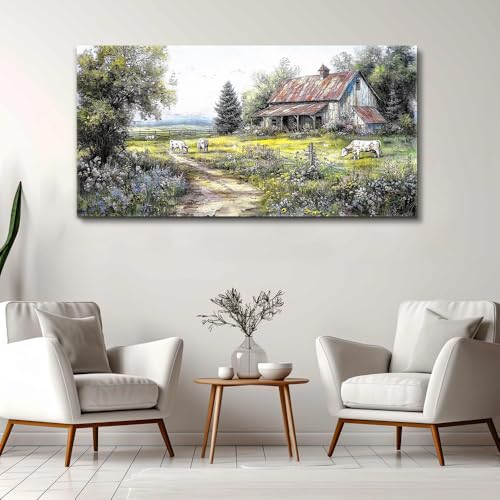 Canvas Wall Art For Living Room Wall Decor For Bedroom Office Decorations Field Wall Pictures Artwork Flower Scenery Watercolour Paintings Aesthetic Home Decor Ready to Hang 20x40 In