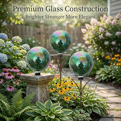 10" Mosaic Glass Gazing Ball for Garden Decor
