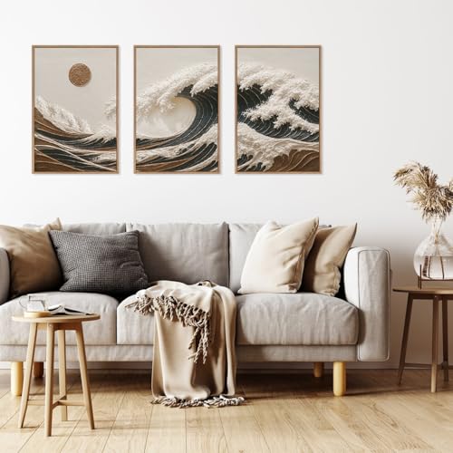 Sea Wave Framed Canvas Wall Art