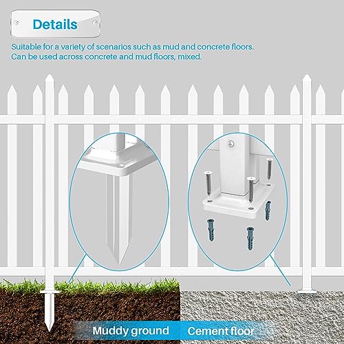 White Vinyl Picket Fence Panels 36" H x 84" W PVC Garden Fences Plastic Decorative for Yard Porch Deck Pool Dog Temporary Fencing