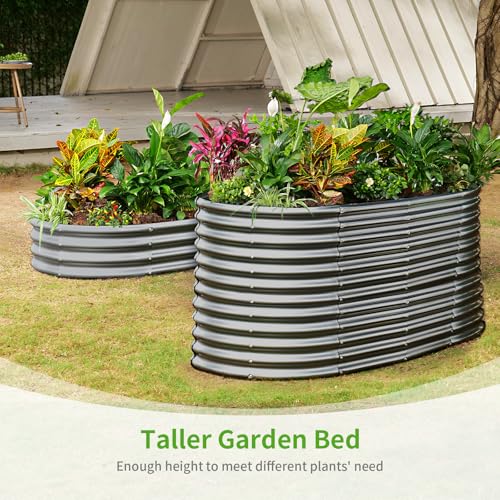 8x4x3ft Oval Galvanized Raised Garden Beds