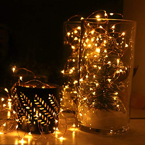 6 Pack Fairy Lights Battery Operated No Remote LED Starry String Lights 30 Micro Starry LEDs on 10ft Copper Wire Light for DIY Wedding Centerpiece Table Decorations (6 Count)