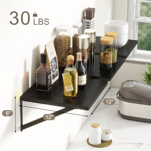 Black Floating Shelves Set of 3