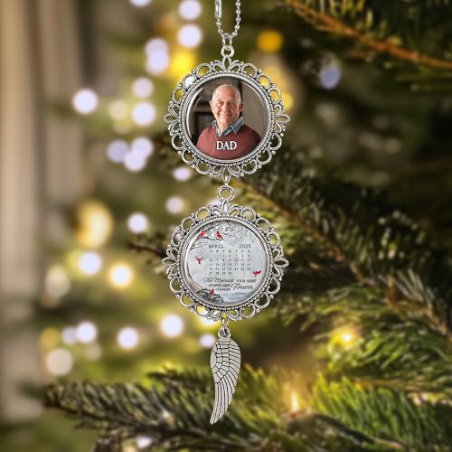 Memorial Car Rear View Ornament with Custom Photo