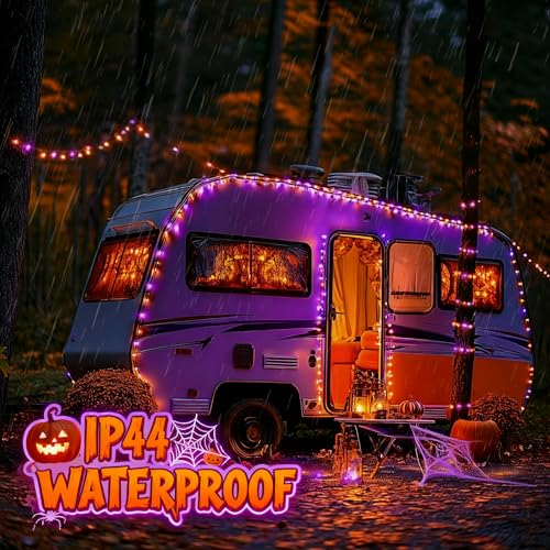 2 Pack Purple and Orange Halloween Fairy String Lights (2 Count)