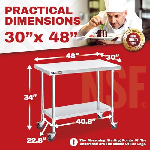 30x48 NSF Stainless Steel Cart Work Table