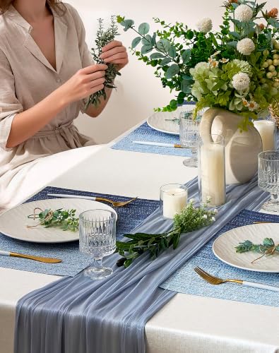 Gradient Blue Woven Placemats Set of 6 (3 Count)