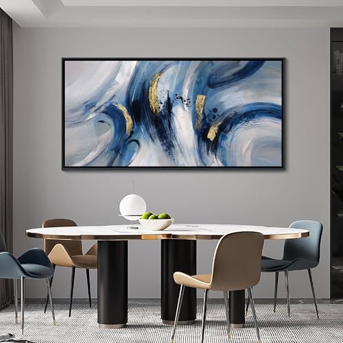 Extra Large Abstract Line Art Framed Canvas