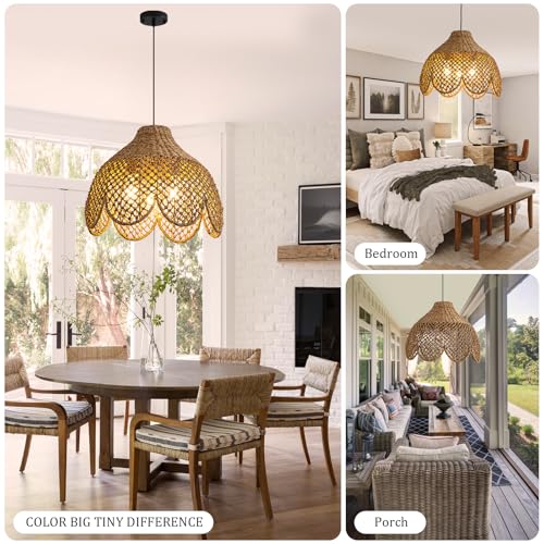 18" Rattan Pendant Light
