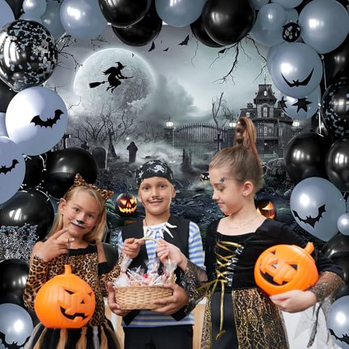 7x5ft Gray Halloween Backdrop Spooky Photography Background