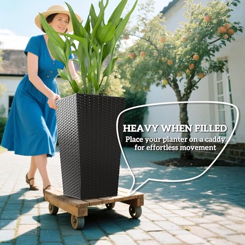 24 in Taper Tall Planters for Outdoor Plants Set of 3 (3 Count)