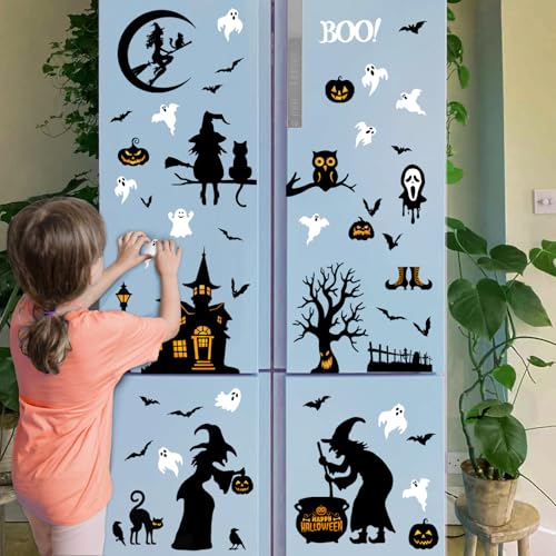 150 Pcs Halloween Window Clings Halloween Decor Indoor Bats Window Decoration (195 Count)