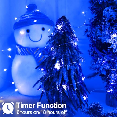 Christmas Blue Fairy String Lights Battery Operated Powered (33 Foot)