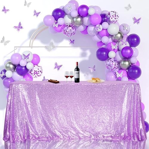 Sequin Tablecloth 50x72 Inch Lavender for Wedding Party