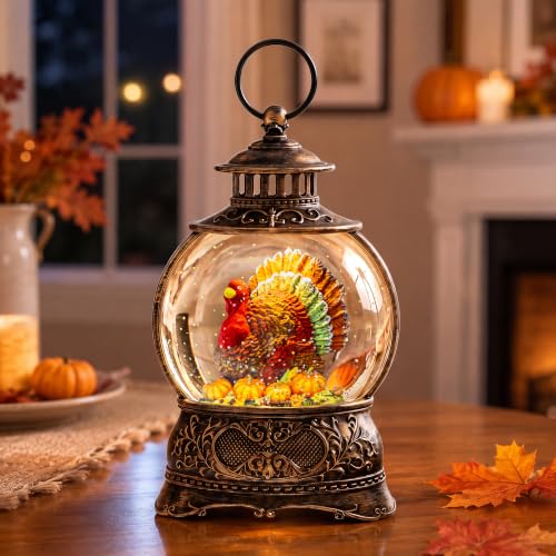 Fall Snow Globe Lantern