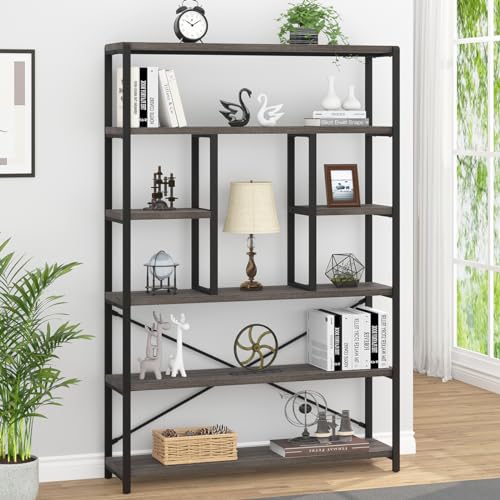 6 Tier Industrial Bookshelf for Bedroom Living Room Office