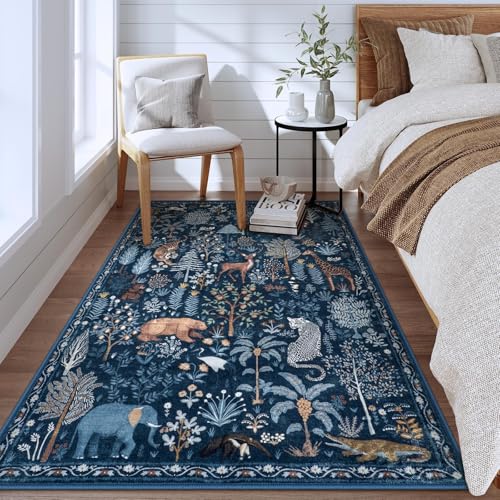 Jungle Blue 5x7 Rugs for Living Room Soft Ultra (33.2 Sq Ft)