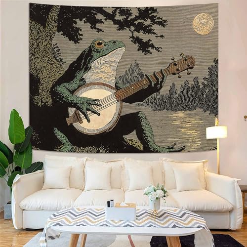 Folk Art Frog Banjo Tapestry