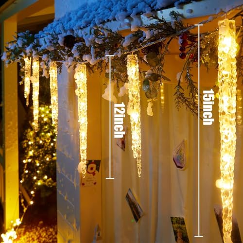Icicle Lights Outdoor with Remote (100 Count)