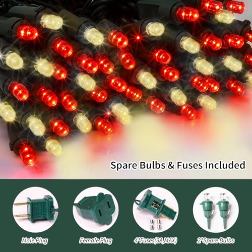 Red Warm Valentine's String Lights Indoor Outdoor Waterproof (100 Count)