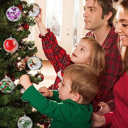 20PCS Clear Plastic Christmas Ornaments Balls for Crafts DIY Decor