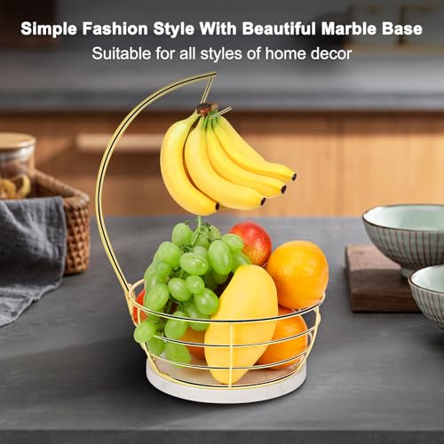 Countertop Fruit Basket Bowl with Banana Hanger