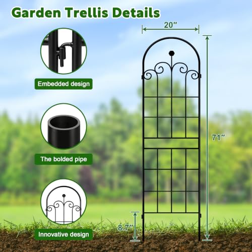 71x40in Rustic Iron Garden Trellis