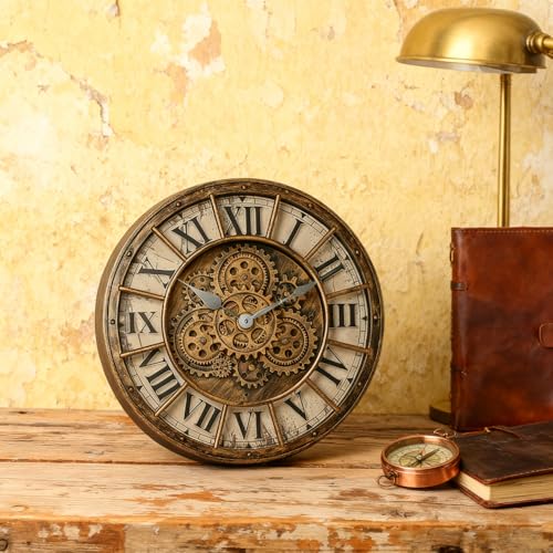 18 Inch Wall Clock with Moving Gears