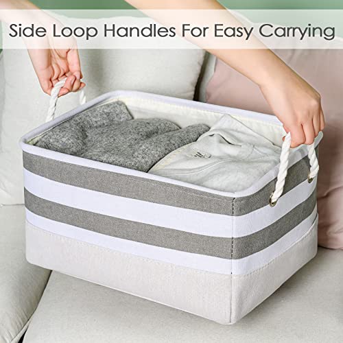 Storage Basket Fabric Basket with Handles Dog Toy Basket Cloth Storage Bin Shelf Basket Decorative Storage Basket Shoe Basket Gift Basket