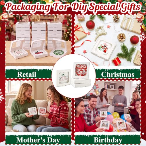 25 Pcs Christmas Sublimation Ornament Blanks Box White (25 Count)