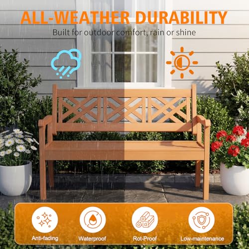 54" Poly Lumber Outdoor Patio Bench Weatherproof