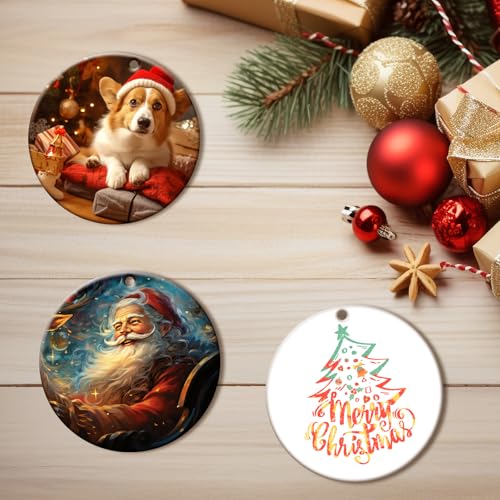 50 PCS Sublimation Ceramic Ornament Blank Round Two (50 Count)