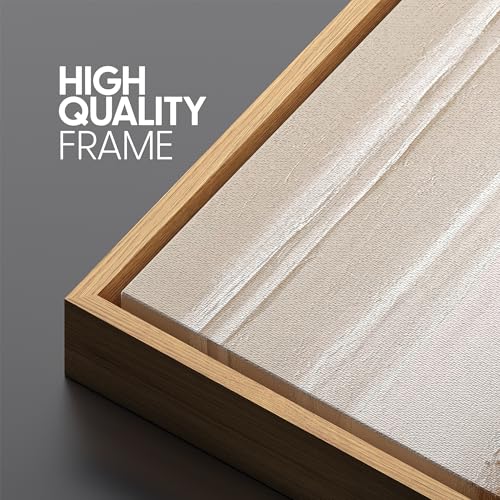 Extra Large Framed Canvas Print Wall Art Minimalist Abstract Terracotta and White Retro Fine Art Illustrations Decorative Colorful for Bedroom