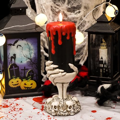 Black Flameless Pillar Candle Battery Operated with 6 Hour Timer