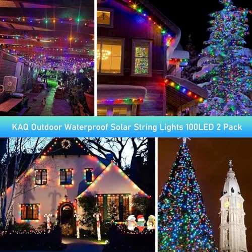 2pack 200LED Solar String Lights Outdoor Waterproof Multicolor (66 Foot)