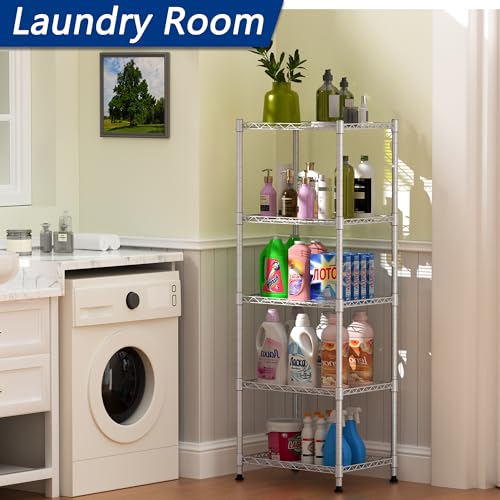 5 Wire Shelving Metal Storage Rack Adjustable Shelves