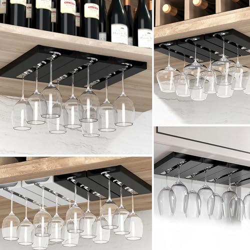 2 Pcs Wine Glass Holder Under Shelf or Cabinet Punch (2 Count)