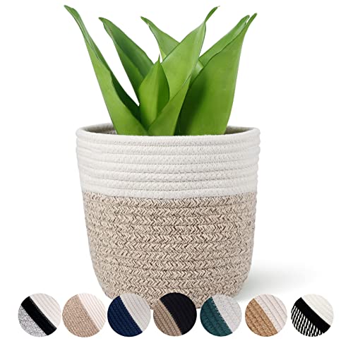 Cotton Rope Plant Woven Basket for 6" Pot H6 3