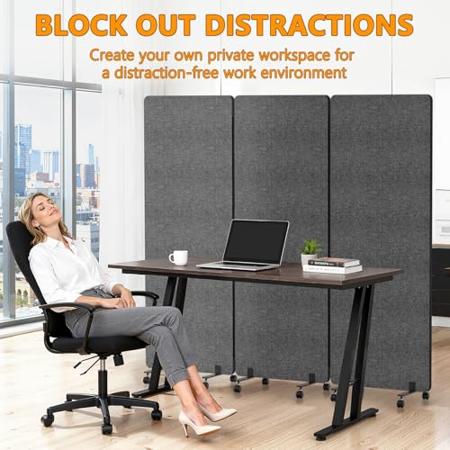 Soundproof Room Divider with Wheels