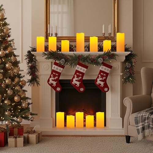 Waterproof Outdoor Flameless LED Pillar Candles with Remote Timer (3 Count)